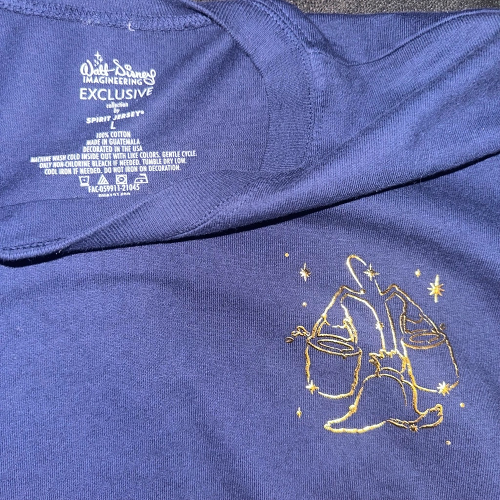Imagineer Rare Cast Member Spirit Jersey Fantasia Mickey Mouse Large Navy Gold - Picture 7 of 7